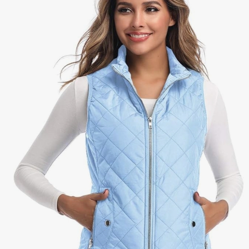 Women's Light Blue Quilted Vest